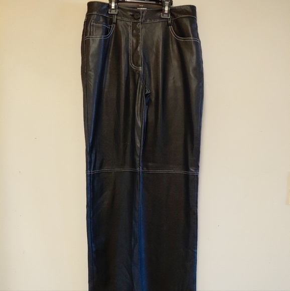Pants - Black Faux Leather Bootcut Pants Size 3